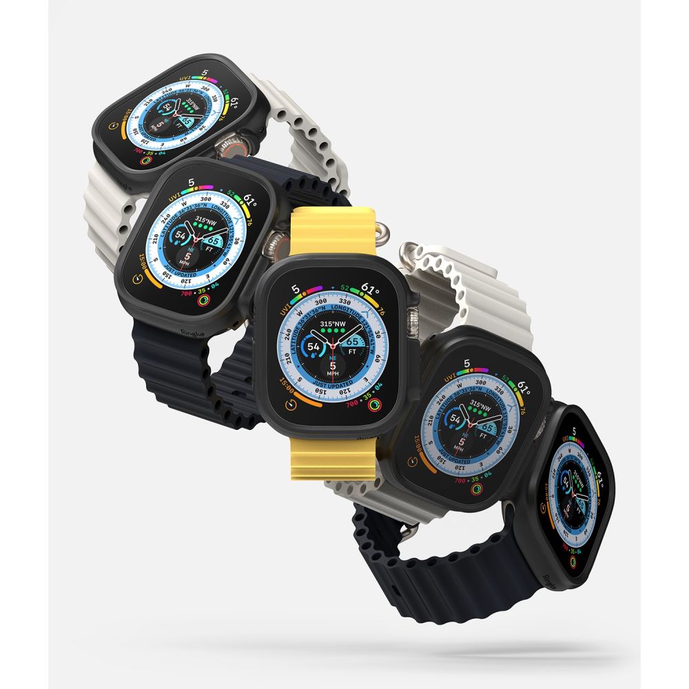 Dėklas Ringke Slim Apple Watch Ultra 1 / 2 / 3 (49 mm), skaidrus ir matinis juodas (2 vnt.) - Image 4
