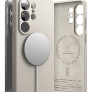Dėklas Ringke Silicone Magnetic MagSafe Galaxy S26 Ultra, bėžinis
