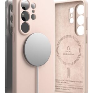 Dėklas Ringke Silicone Magnetic MagSafe Galaxy S26 Ultra, rožinis