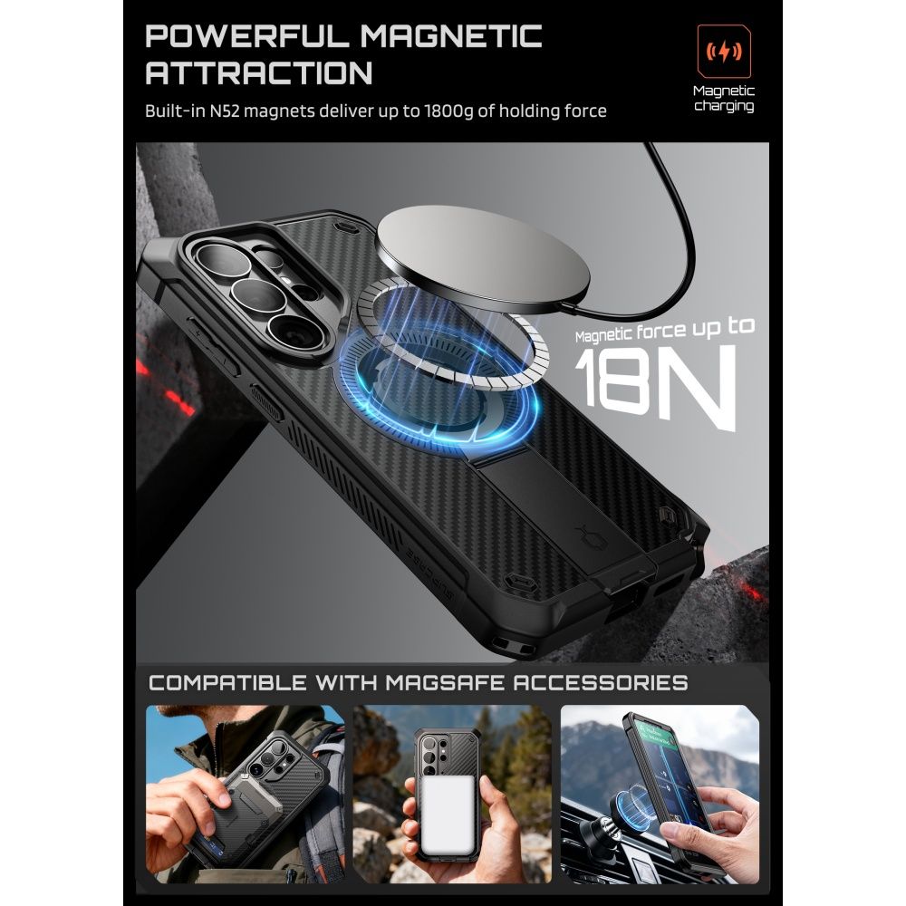 Dėklas Supcase Unicorn Beetle Pro Mag MagSafe Galaxy S26 Ultra, aramidinis - Image 4