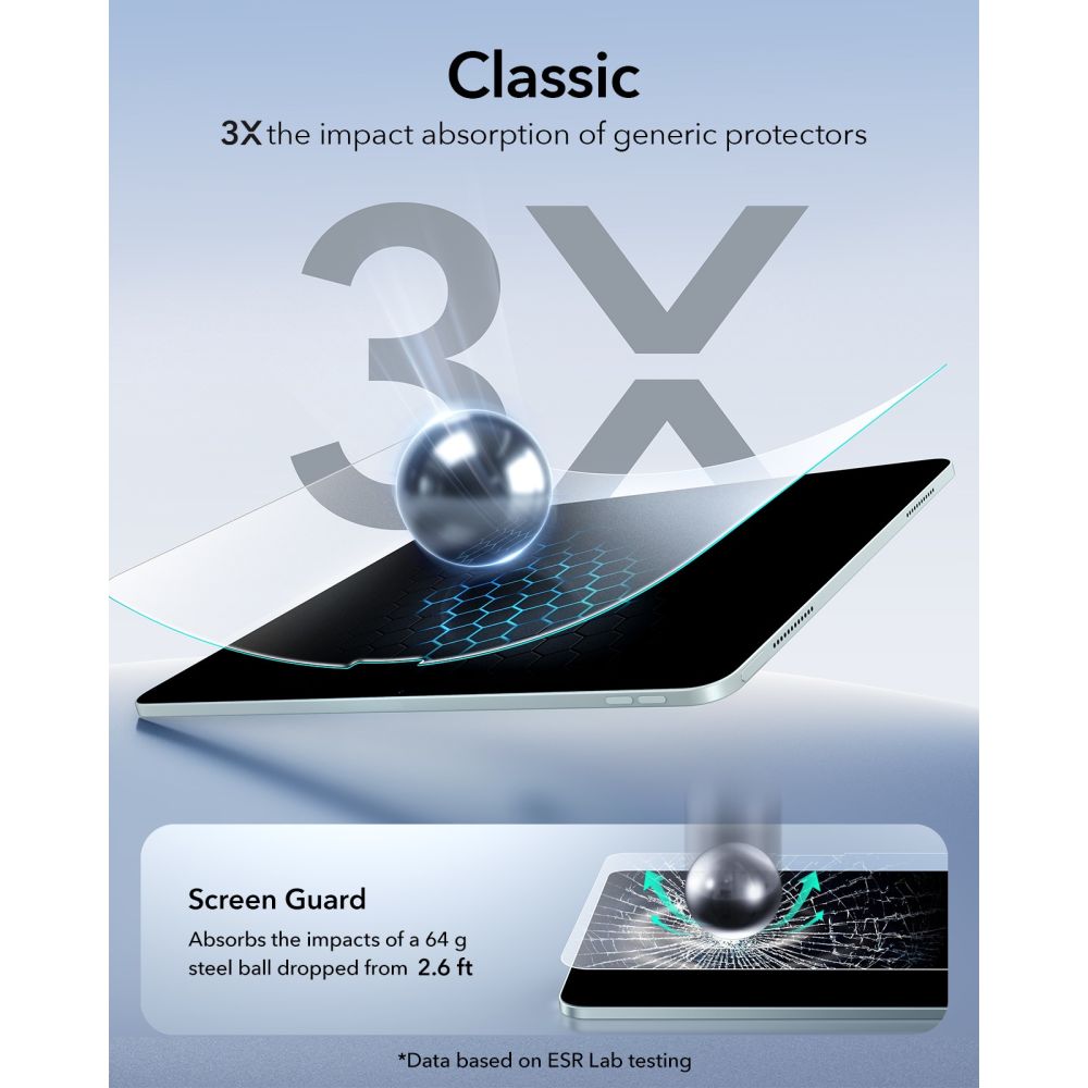Apsauginis stiklas ESR Paper Feel iPad Air 13 1/2/3 (2024-2026), 2 vnt., skaidrus - Image 6