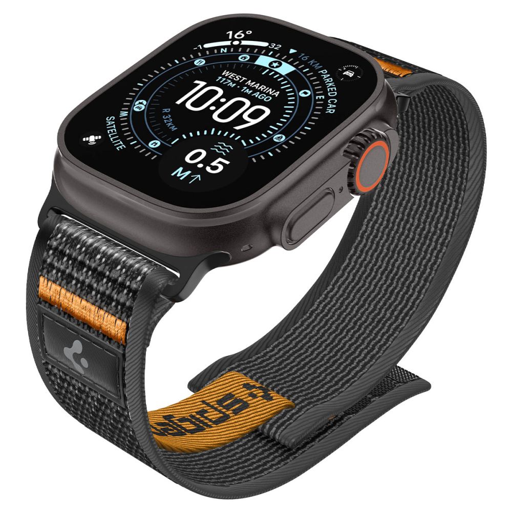 Dirželis Spigen Athlex Air 2 Apple Watch 8 / 9 / 10 / 11 / SE / Ultra (44 / 45 / 46 / 49 mm), juodas/oranžinis - Image 4