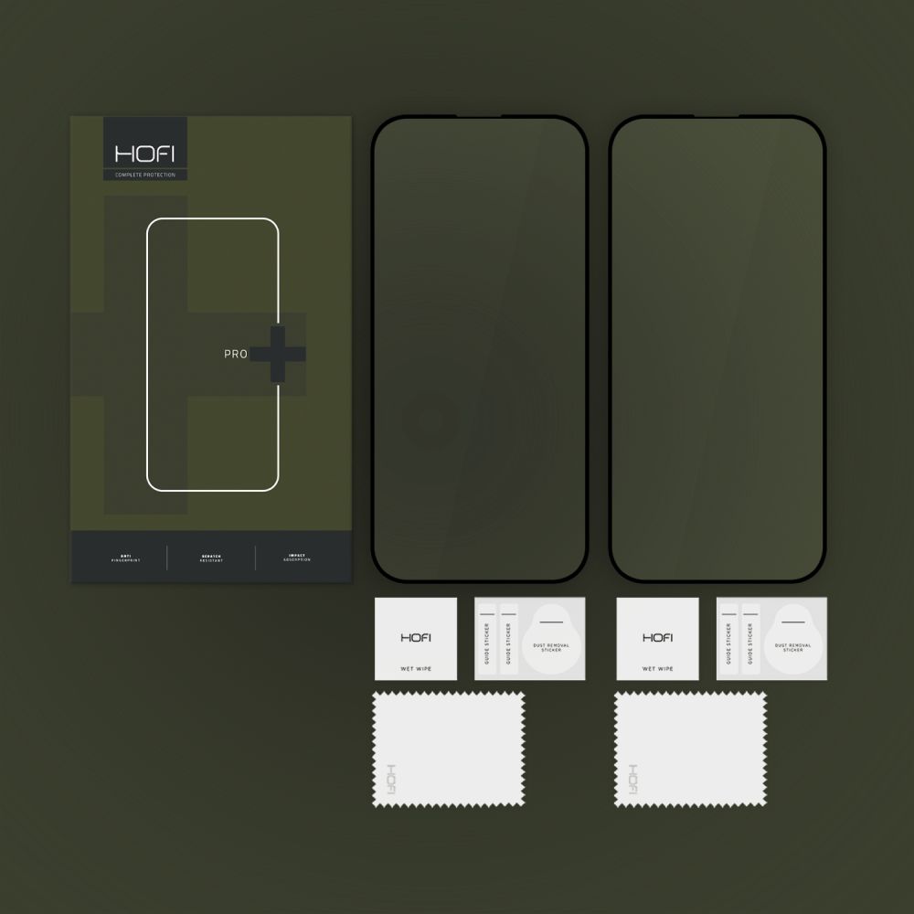 Apsauginis stiklas Hofi Glass Pro+ 2 vnt. iPhone 16 Pro / 17 / 17 Pro, juodas - Image 4