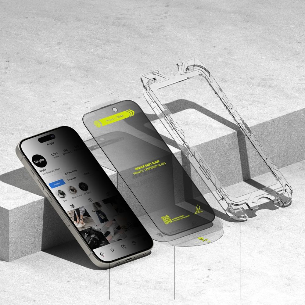 Apsauginis stiklas Ringke Easy Slide Privacy iPhone 16 Pro, 2 vnt. - Image 4