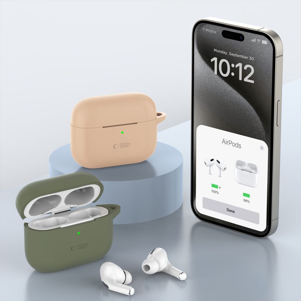 Dėklas Tech-Protect Silicone Hook Apple AirPods Pro 1/2, kavos spalvos - Image 4