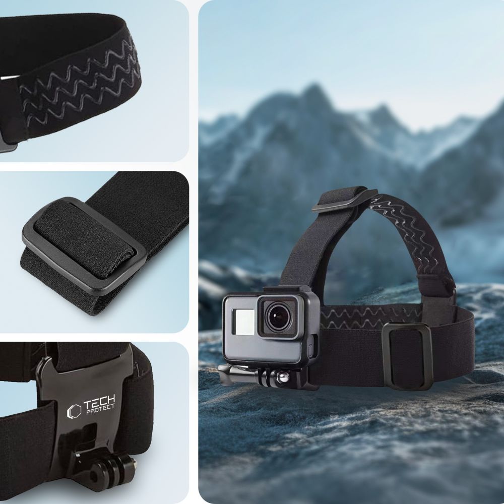 Tvirtinimas ant galvos Tech-Protect GA100 GoPro / DJI / Insta360, juodas - Image 5