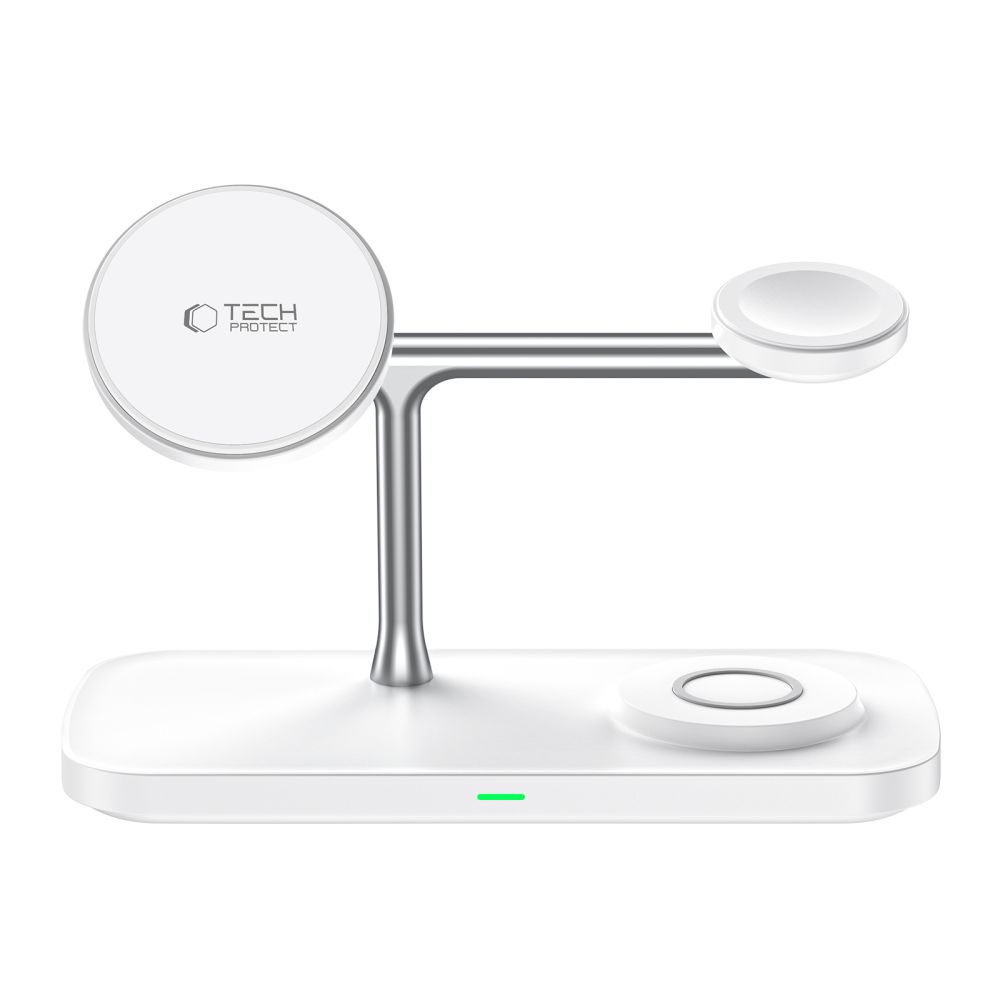 Belaidis įkroviklis Tech-Protect Qi15W-A45 3in1 Magnetic MagSafe, baltas - Image 4