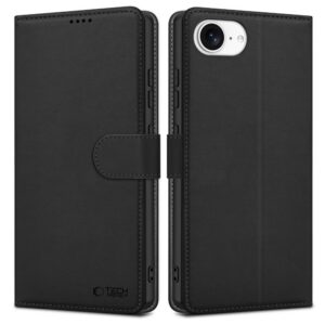 Dėklas Tech-Protect Wallet iPhone 16E / 17E, matinis juodas