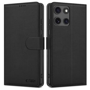 Dėklas Tech-Protect Wallet Motorola Moto G15 / G15 Power / G17 / G17 Power, matinis juodas
