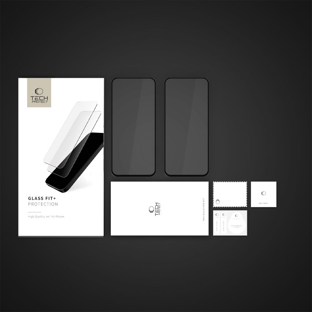 Apsauginis stiklas Motorola Moto G15/G15 Power/G17/G17 Power/G05/E15, Tech-Protect Glass Fit+, 2 vnt., juodas - Image 6