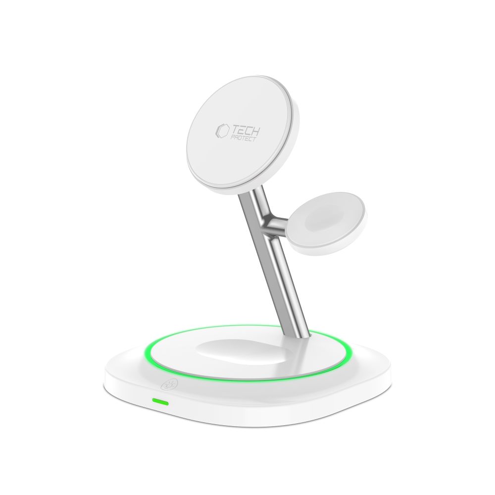 Belaidis įkroviklis Tech-Protect QI15W-A46 3in1 Magnetic MagSafe, baltas - Image 4
