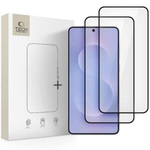 Apsauginis stiklas Tech-Protect Glass Fit+, Galaxy S25 Edge, juodas, 2 vnt.