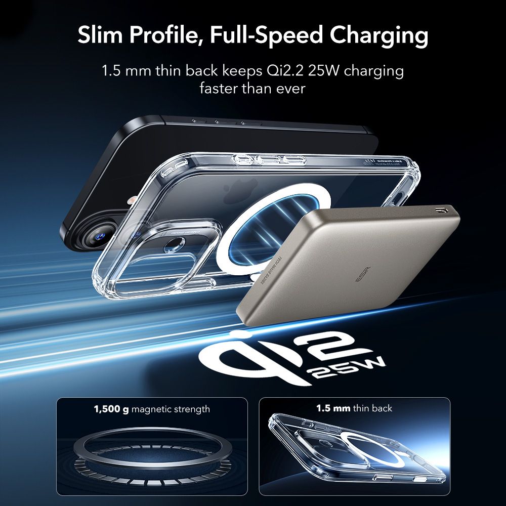 Dėklas ESR Classic Hybrid MagSafe su apsauginiu stiklu iPhone 17, skaidrus - Image 6