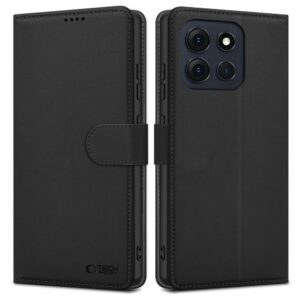 Dėklas Tech-Protect Wallet skirtas Motorola Moto G56 5G, juodas