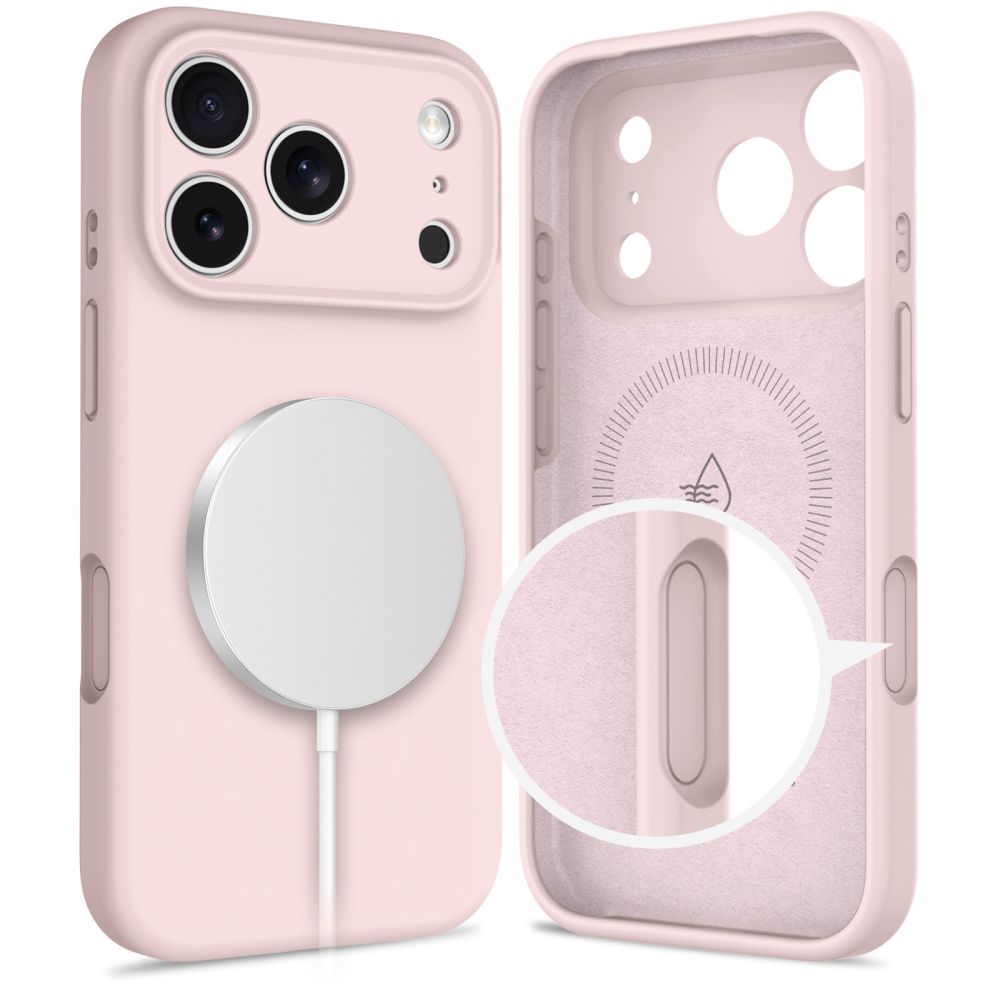 Dėklas Tech-Protect Silicone Magsafe iPhone 17 Pro, rožinis perlamutrinis - Image 2