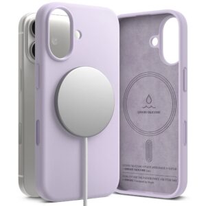Dėklas Ringke Silicone Magnetic MagSafe iPhone 17, šviesiai violetinis