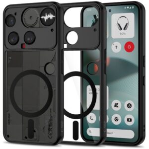Dėklas Tech-Protect MagMat MagSafe Nothing Phone 3, juodas/skaidrus