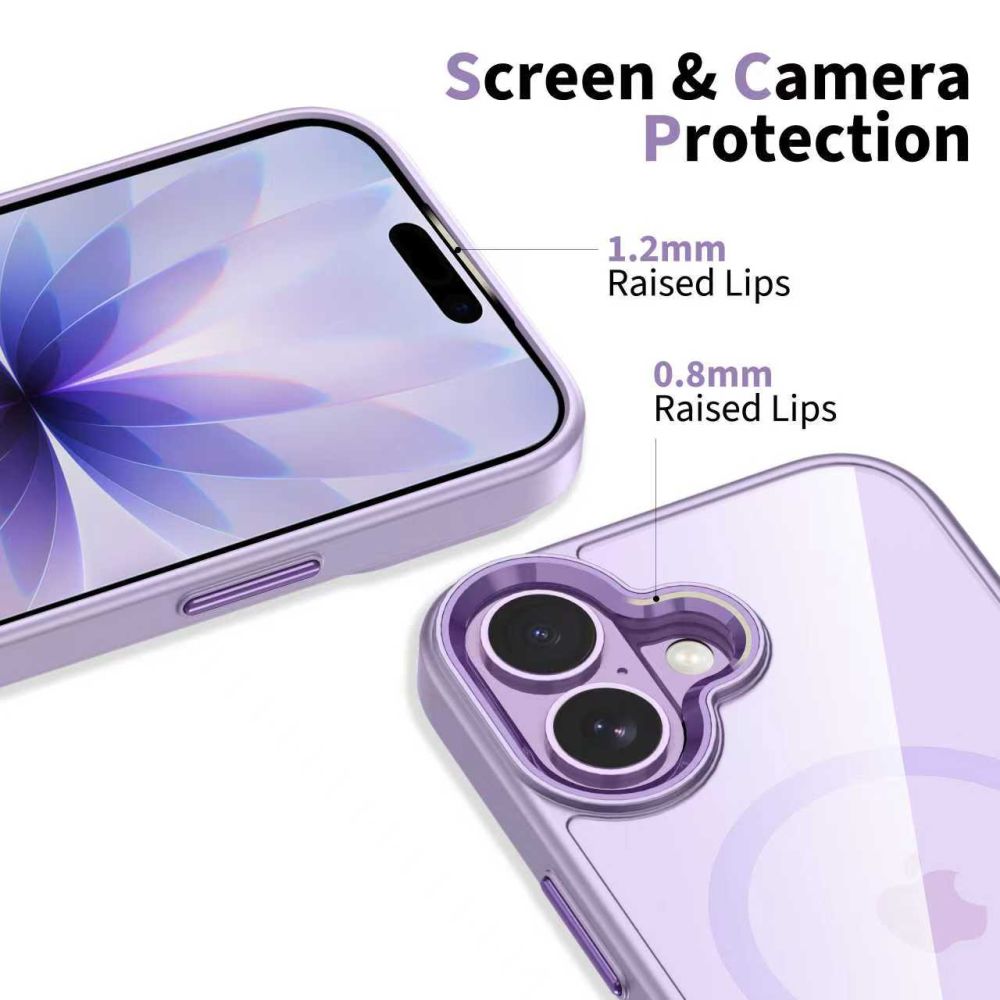 Dėklas Tech-Protect MagMat MagSafe iPhone 17, levandų/skaidrus - Image 5