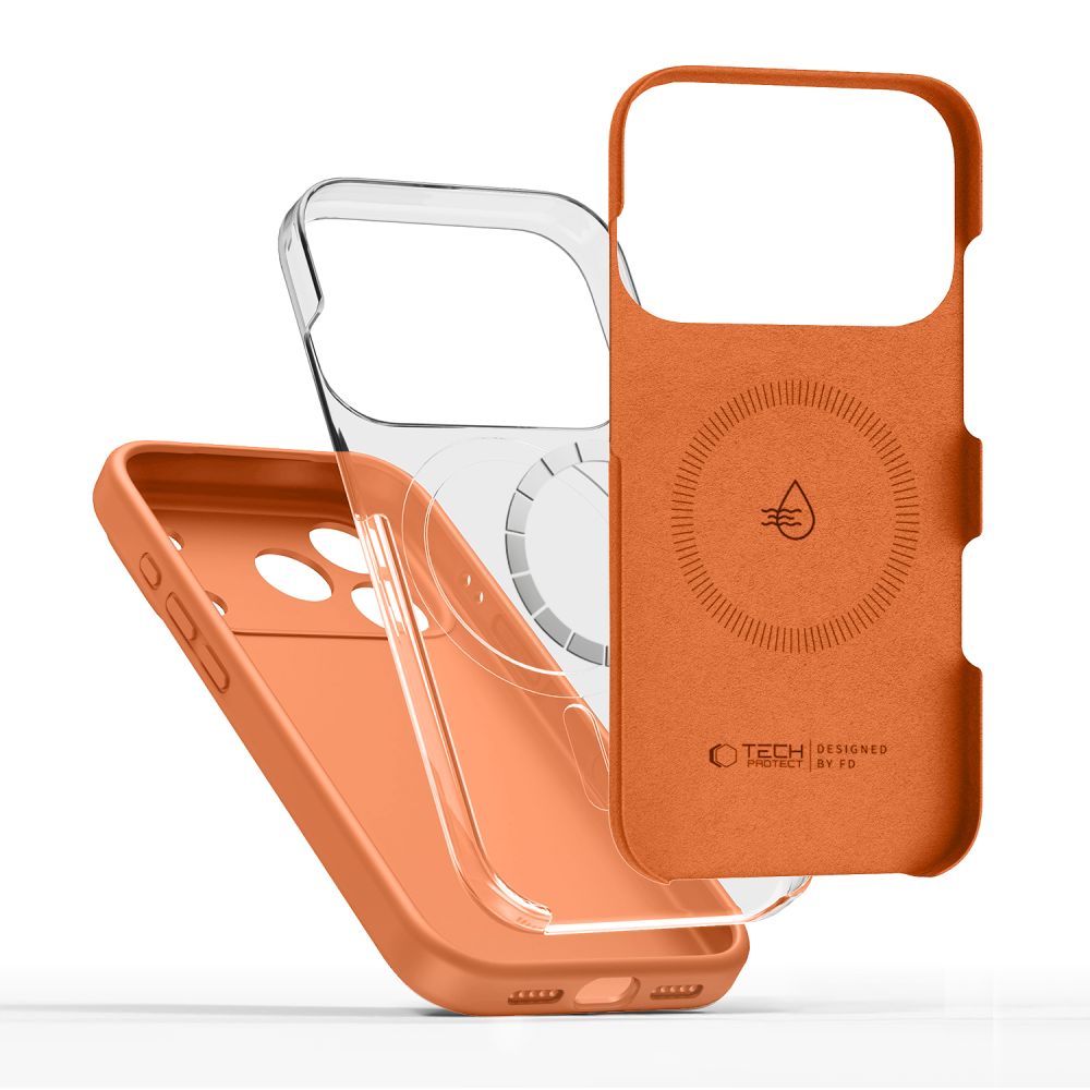 Dėklas Tech-Protect Silicone MagSafe iPhone 17 Pro Max, oranžinis - Image 5