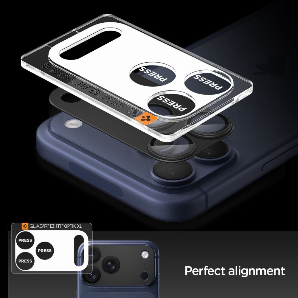 Kameros apsauginis stiklas Spigen Optik Pro XL EZ Fit iPhone 17 Pro, juodas - Image 6