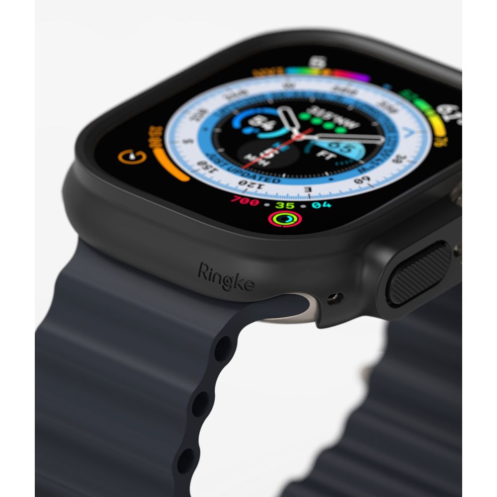 Dėklas Ringke Slim Apple Watch Ultra 1 / 2 / 3 (49 mm), skaidrus ir matinis juodas (2 vnt.) - Image 5