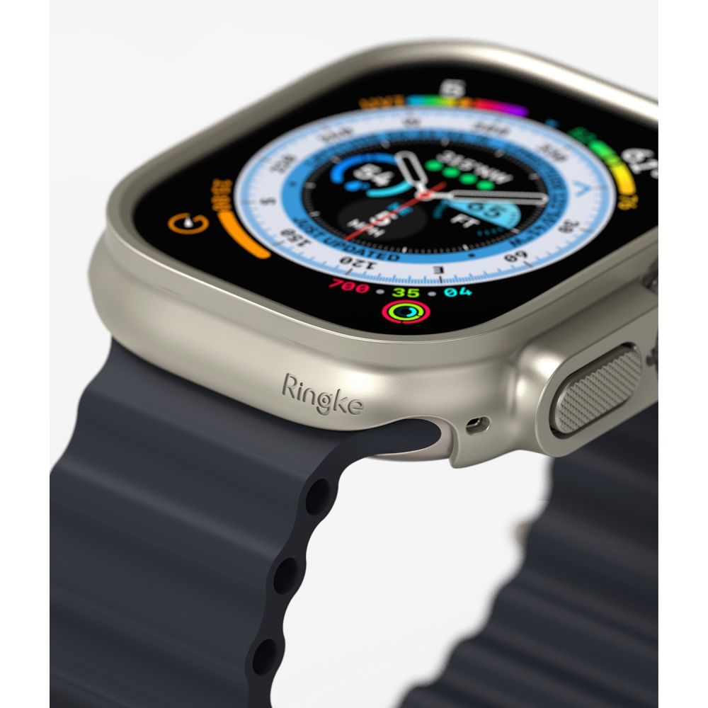 Dėklas Ringke Slim Apple Watch Ultra 1 / 2 / 3 (49 mm), skaidrus ir titaninis pilkas (2 vnt.) - Image 5