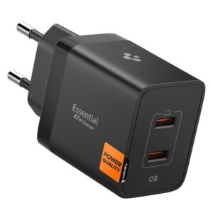 Tinklo įkroviklis Spigen Essential EE472EU 47W, juodas