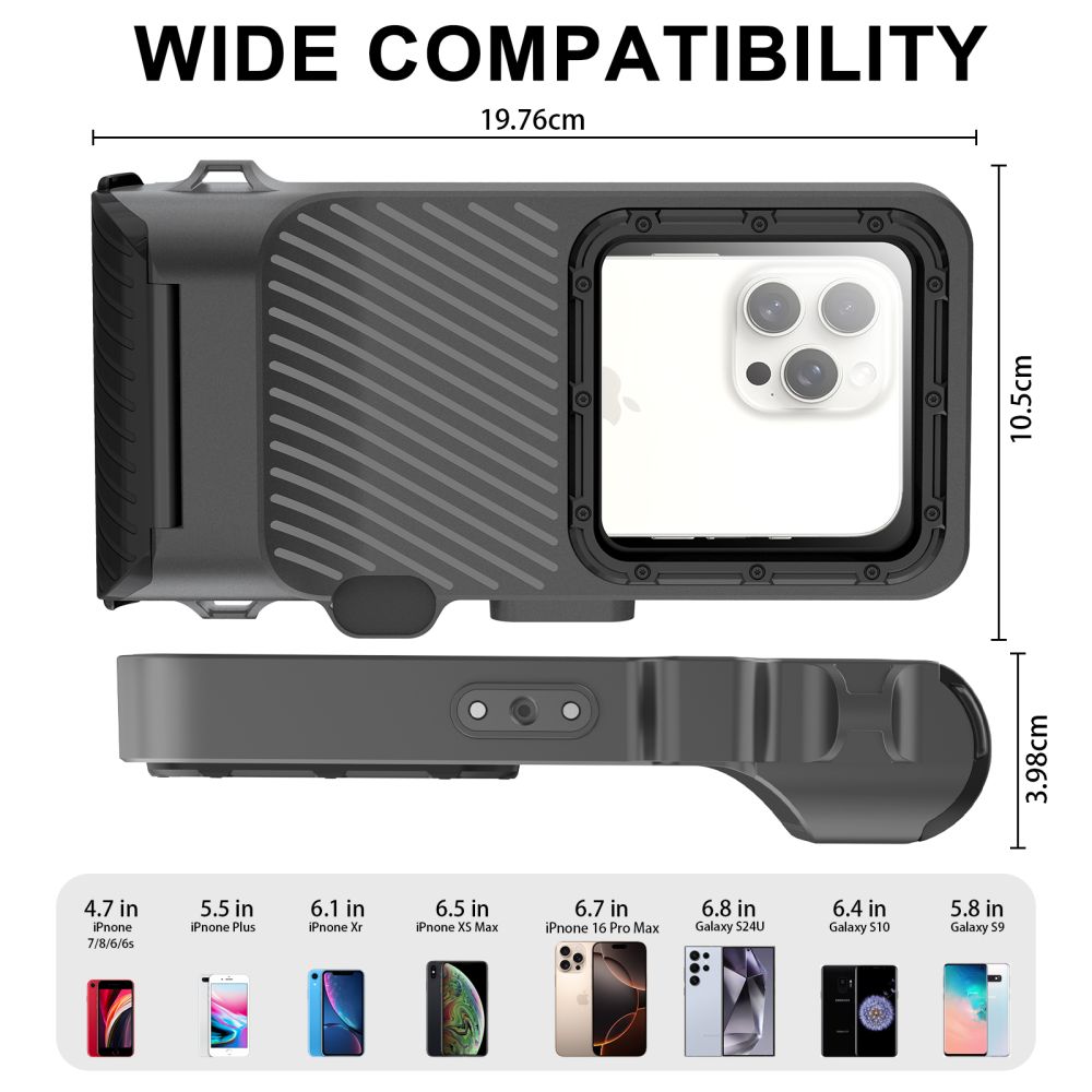 Dėklas Tech-Protect IPX8 Pro, universalus, vandeniui atsparus, pilkas/juodas - Image 5