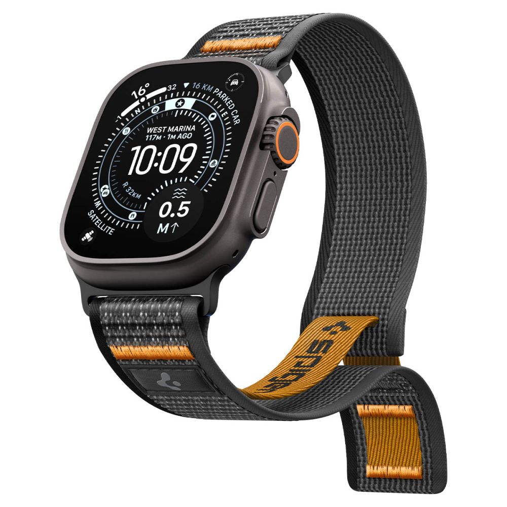 Dirželis Spigen Athlex Air 2 Apple Watch 8 / 9 / 10 / 11 / SE / Ultra (44 / 45 / 46 / 49 mm), juodas/oranžinis - Image 5