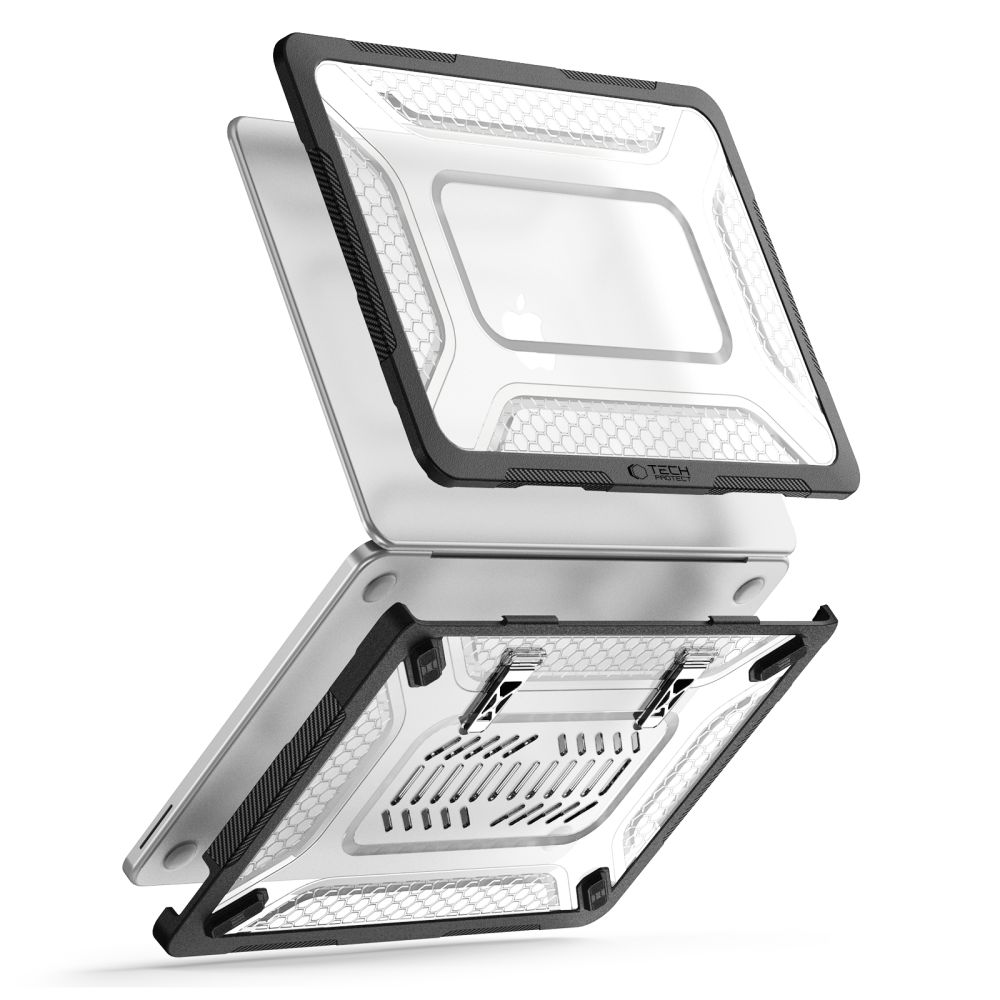 Dėklas Tech-Protect Kevlar Pro MacBook Neo 13 (2026), matinis juodas / skaidrus - Image 5