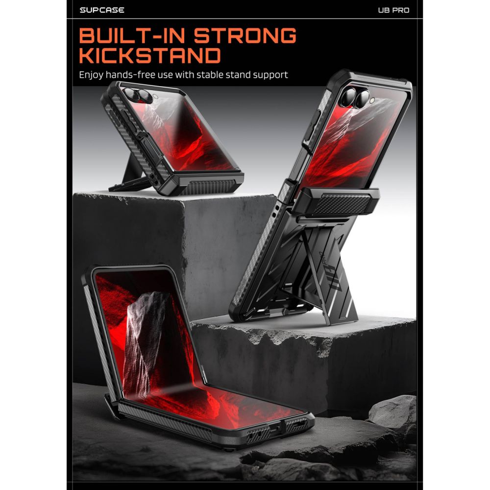 Dėklas Supcase Unicorn Beetle Pro Samsung Galaxy Z Flip 8, juodas - Image 5