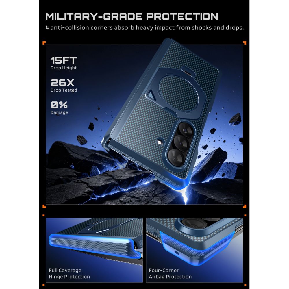 Dėklas Supcase UB Aero MagSafe Galaxy Z Fold 8 Ultra, mėlynas - Image 5