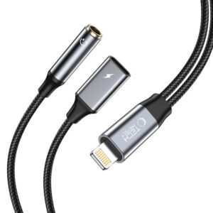 Adapteris Tech-Protect Ultraboost Lightning į Mini Jack 3.5mm ir Lightning Juodas