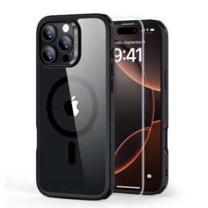Dėklas ESR Classic Hybrid HaloLock MagSafe + apsauginis stiklas iPhone 16 Pro Max, skaidrus/juodas