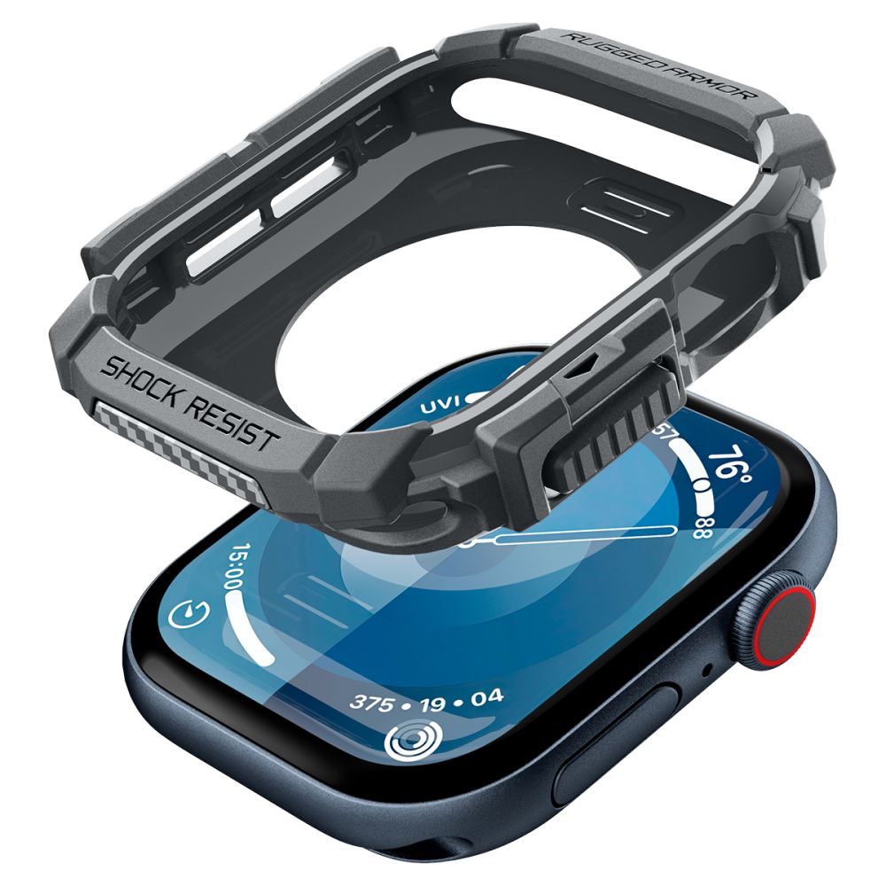 Dėklas Spigen Rugged Armor Apple Watch 10 / 11 (46 mm), tamsiai pilkas - Image 7