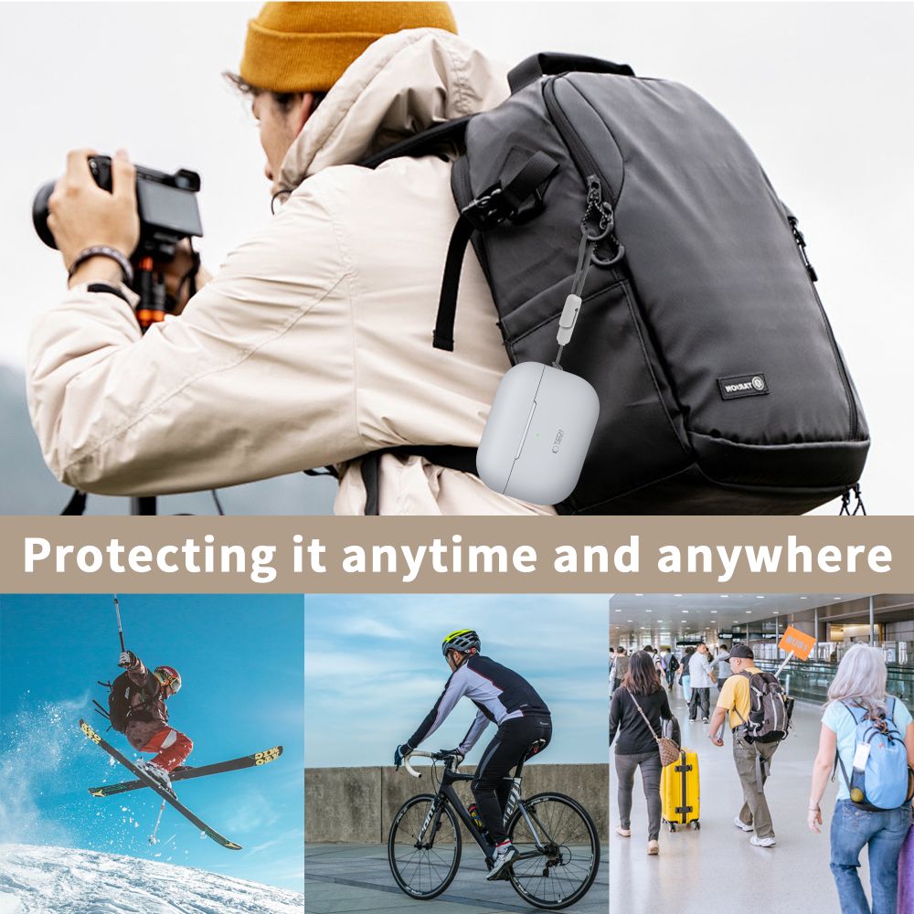 Dėklas Tech-Protect Silicone AirPods Pro 1 / 2, pilkas - Image 4