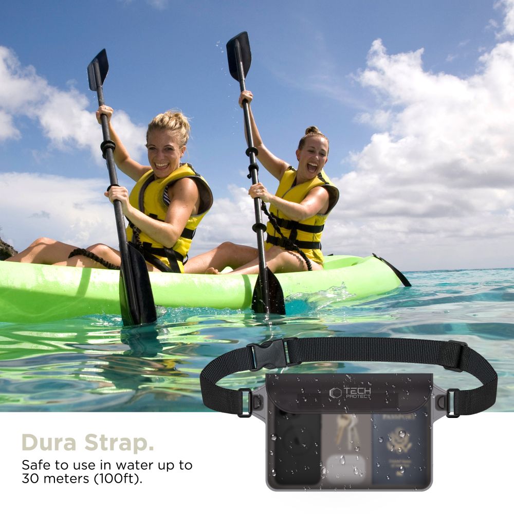 Maišelis Tech-Protect UWP10 Universal Waterproof Pouch, vandeniui atsparus, juodas/skaidrus - Image 5
