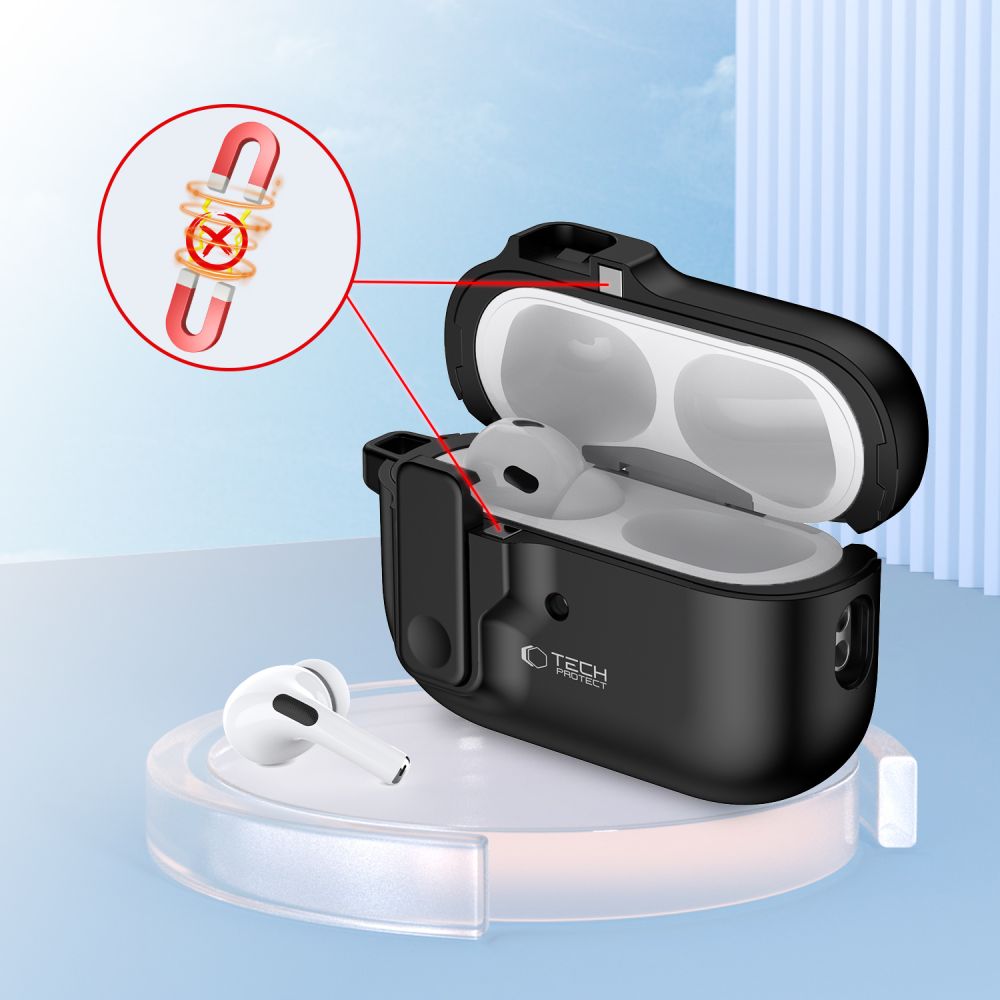 Dėklas Tech-Protect Slim Hook Apple AirPods Pro 1 / 2, juodas - Image 4