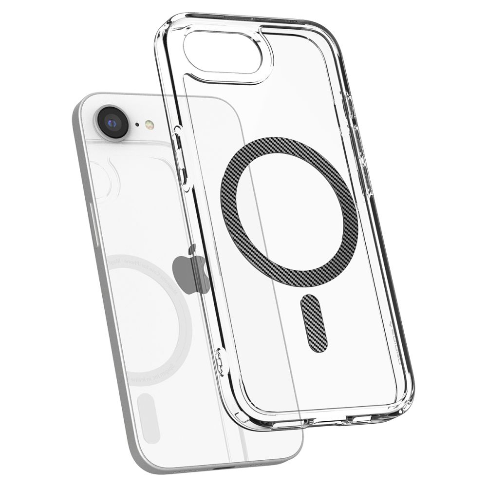Dėklas Spigen Ultra Hybrid Mag MagSafe iPhone 16e / 17e, karbono rašto - Image 6