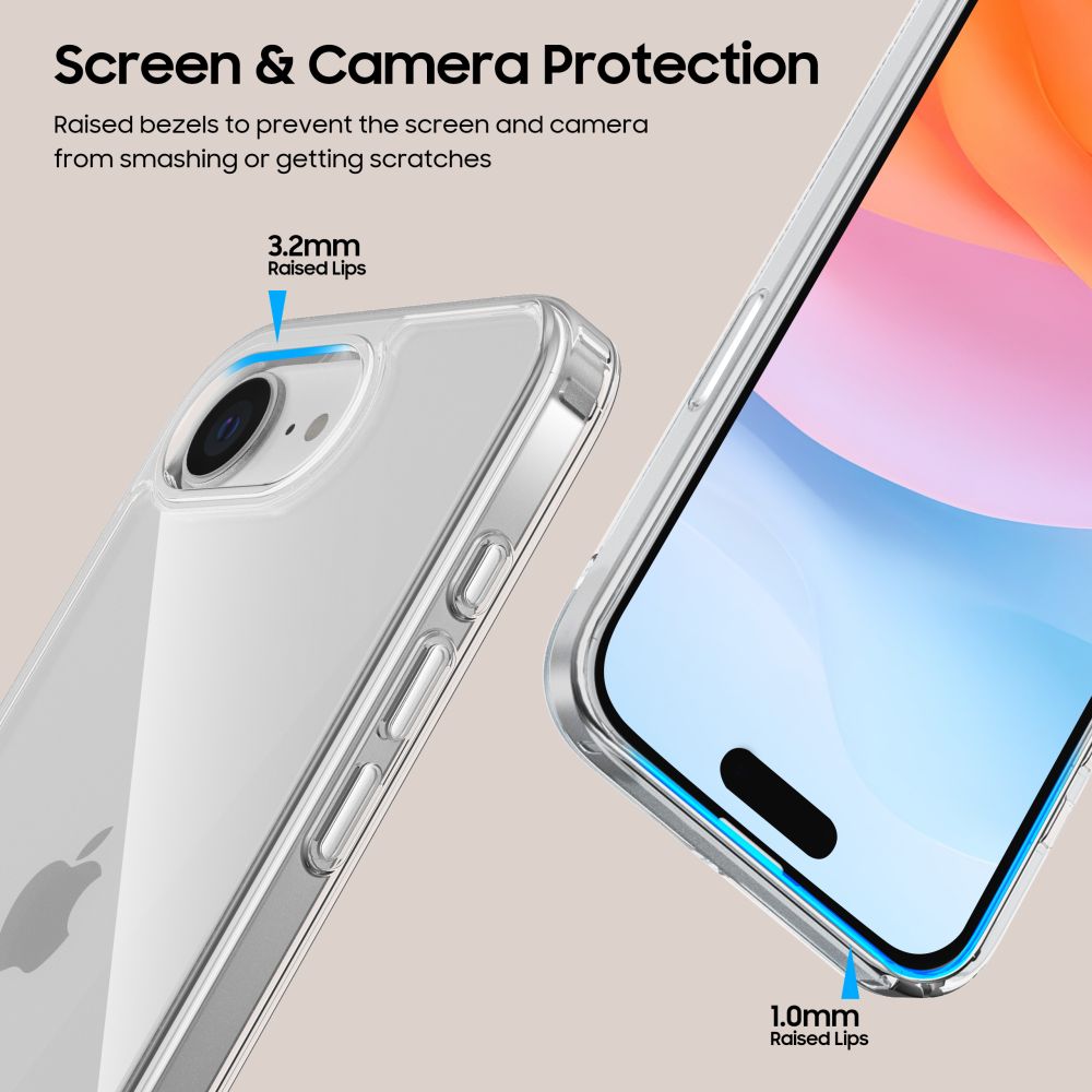 Dėklas Tech-Protect FlexAir Hybrid iPhone 16E / 17E, skaidrus - Image 4