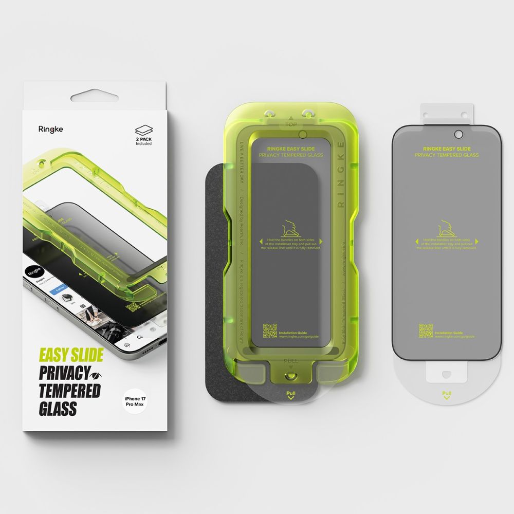 Apsauginis stiklas Ringke Easy Slide Privacy iPhone 17 Pro, 2 vnt. - Image 6