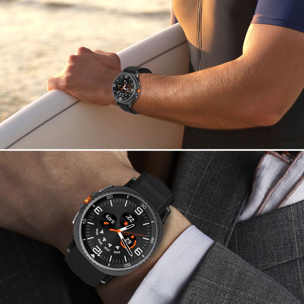 Dirželis Tech-Protect Nylon Pro Samsung Galaxy Watch 8 / 9 / Classic (40 / 44 / 46 mm), oranžinis - Image 6