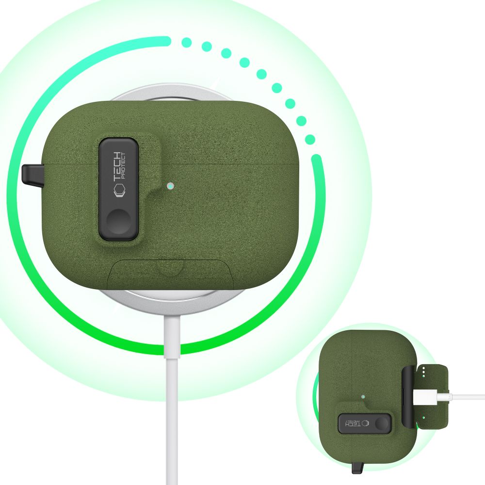 Dėklas Tech-Protect Slim Hook Apple AirPods Pro 3, alyvuogių žalias - Image 6