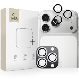 Kameros apsauginis stiklas Tech-Protect Camring Fit+ iPhone 14 Pro / Max / 15 Pro / Max / 16 Pro / Max / 17 Pro / Max, sidabrinis