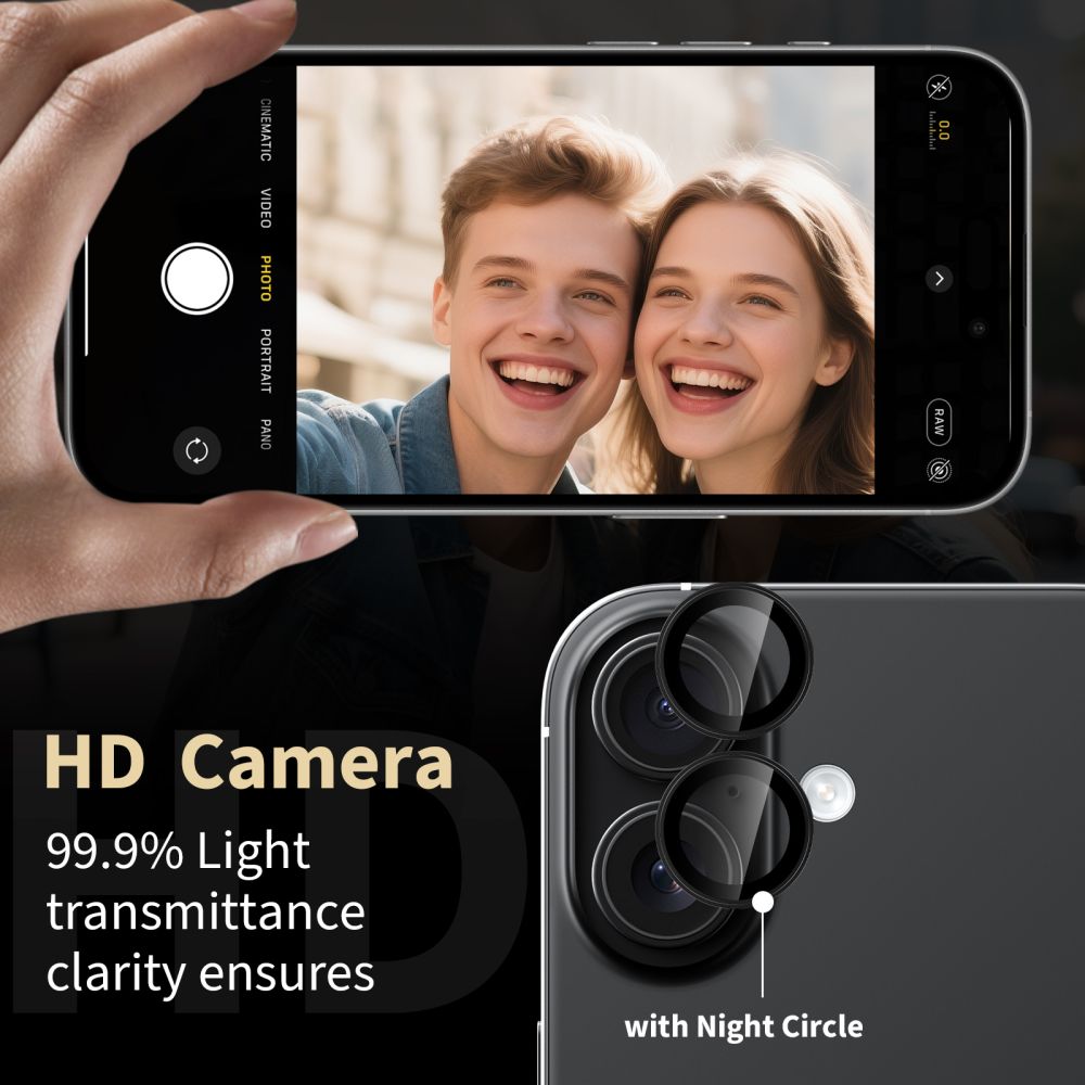 Kameros apsauginis stiklas Tech-Protect Camring Fit+ iPhone 16 / 16 Plus / 17, levandų spalvos - Image 3