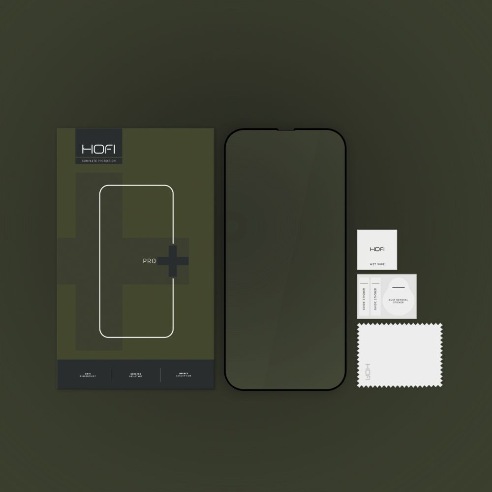 Apsauginis stiklas Hofi Glass Pro+ iPhone 13 / 13 Pro / 14 / 16e / 17e, juodas - Image 4