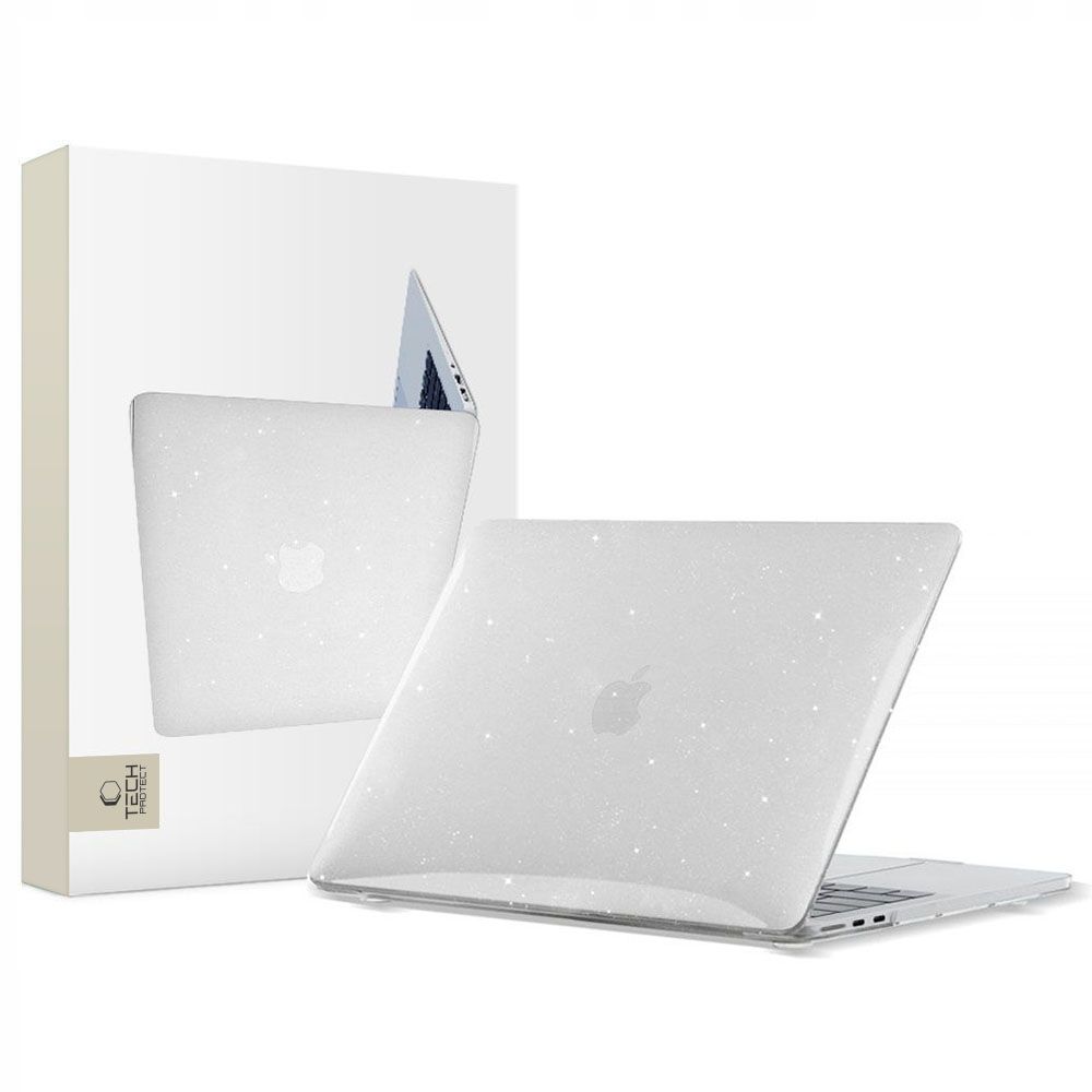 Dėklas Tech-Protect SmartShell MacBook Air 13 M2-M5 2023-2026, blizgus skaidrus