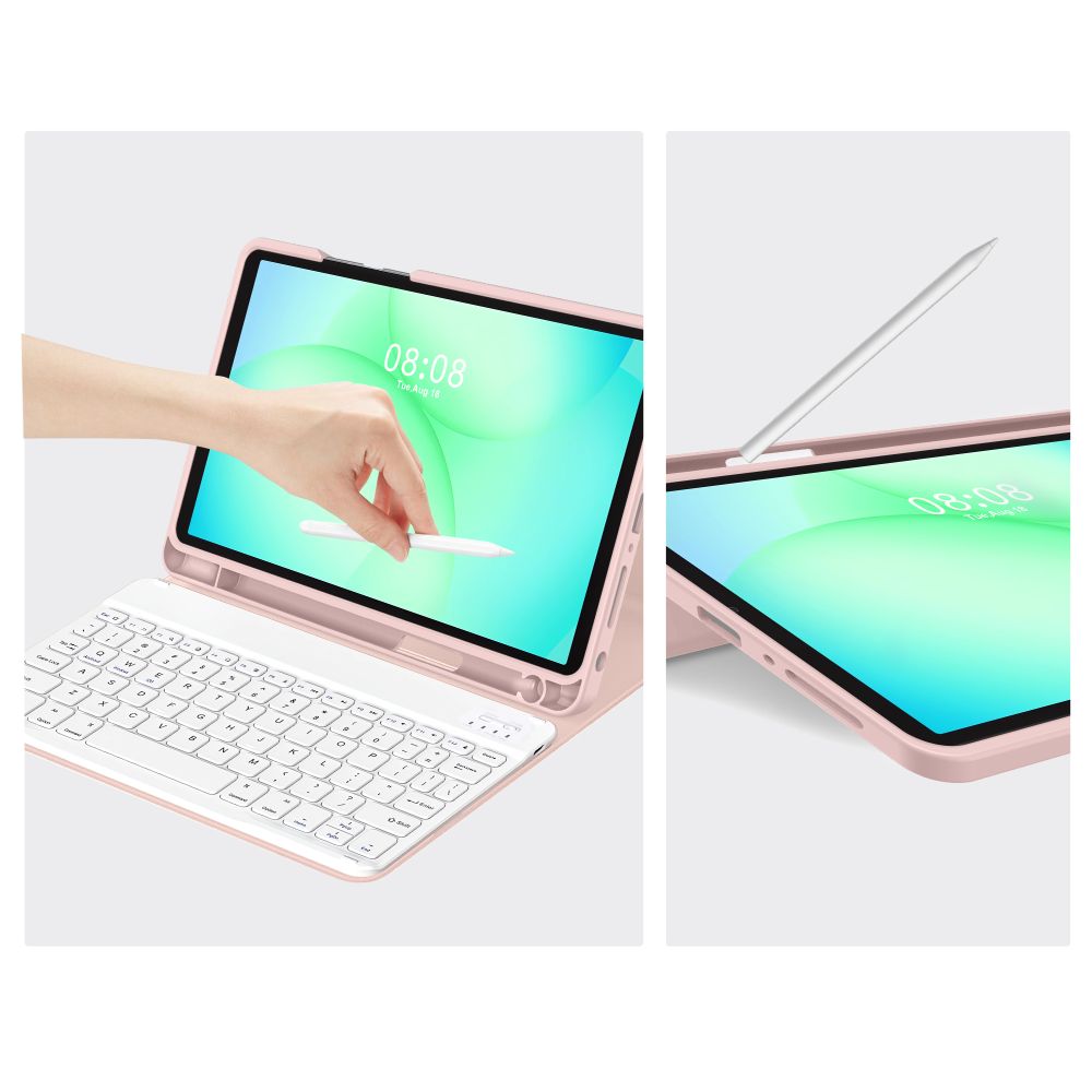 Dėklas su klaviatūra Tech-Protect SC Pen Galaxy Tab A9+ / A11+ 11.0, rožinis - Image 6