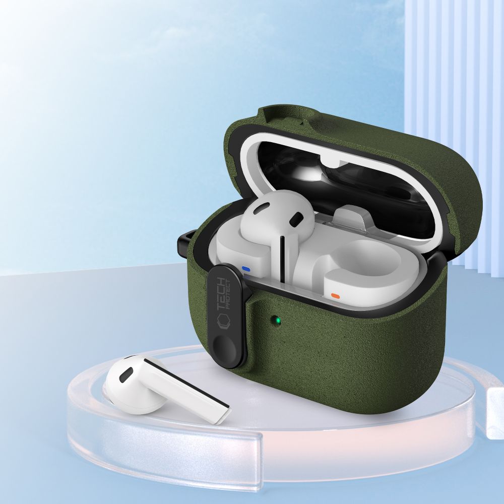 Dėklas Tech-Protect Slim Hook Samsung Galaxy Buds 3 / 3 FE / 3 Pro, alyvuogių žalias - Image 6