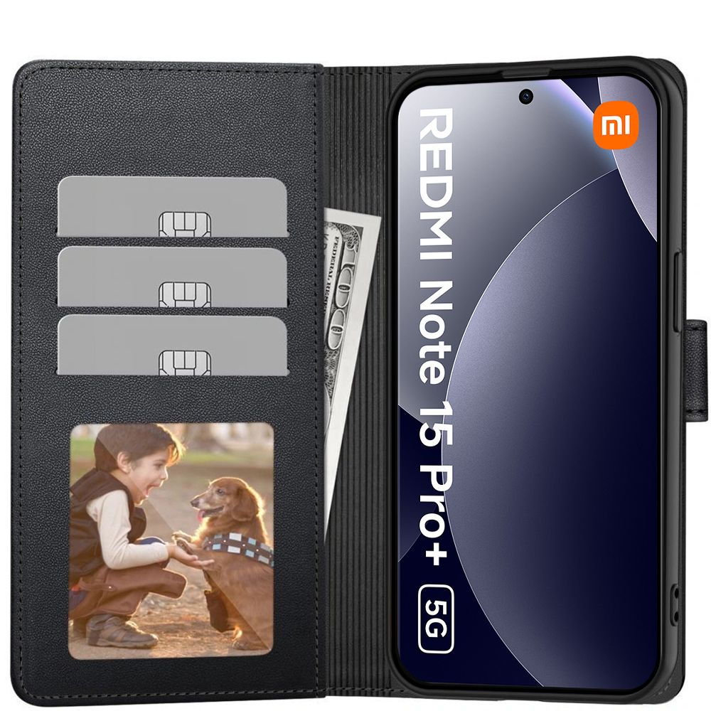 Dėklas Tech-Protect Wallet Xiaomi Poco M8 Pro / Redmi Note 15 Pro+ 5G, matinis juodas - Image 2